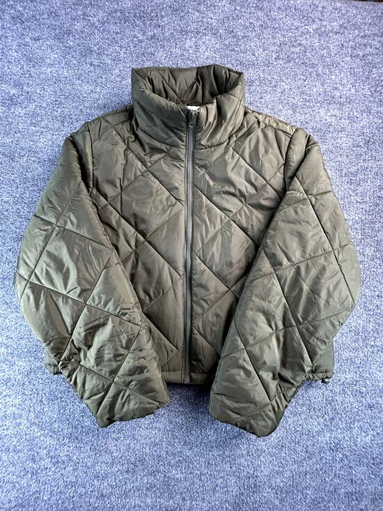 CISONO Jackets & Blazers - Cisono Women's XL Olive Green Quilted Sherpa Lined Puffer Jacket Full Zip Coat